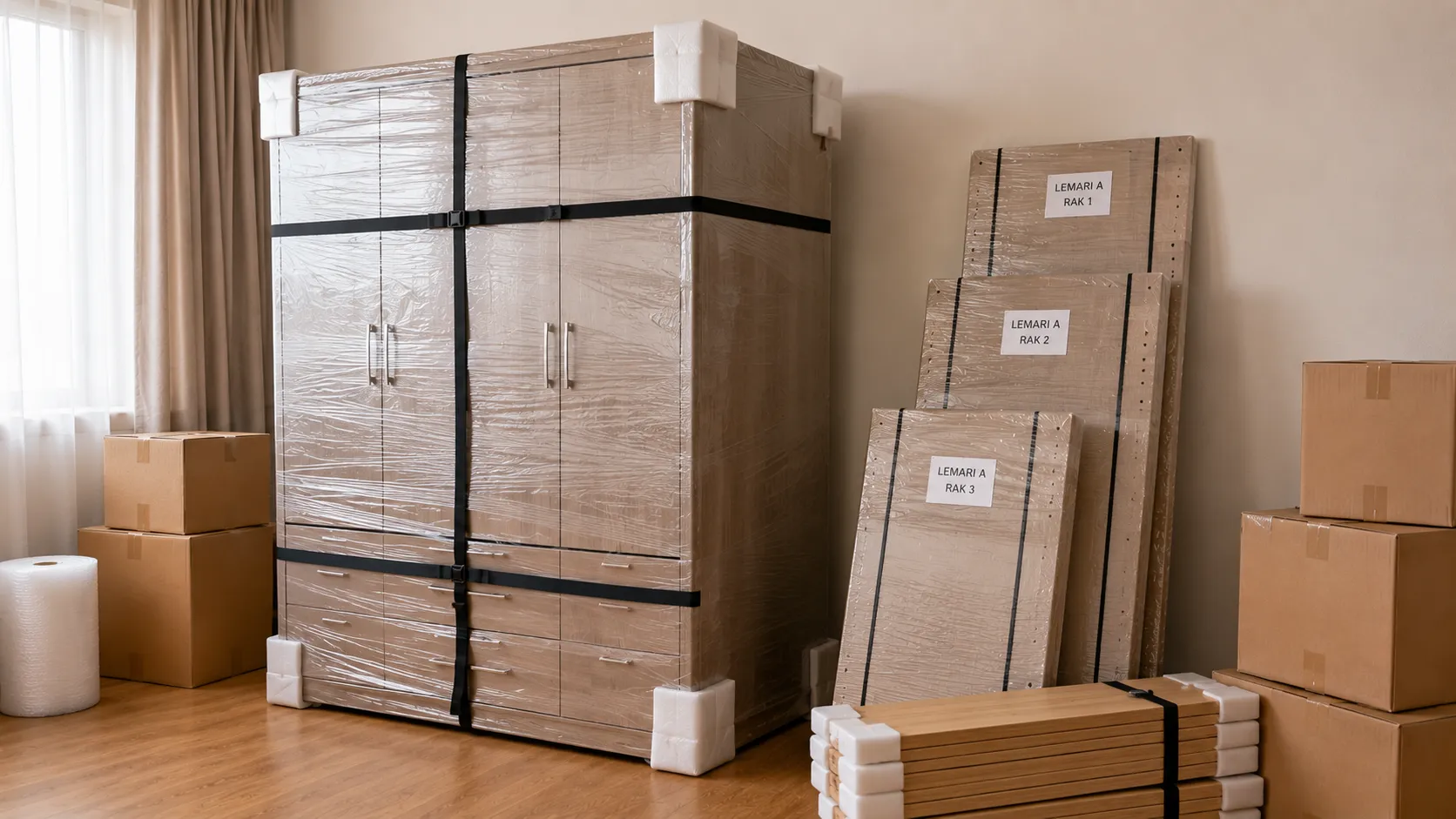 Cara Packing Lemari Besar